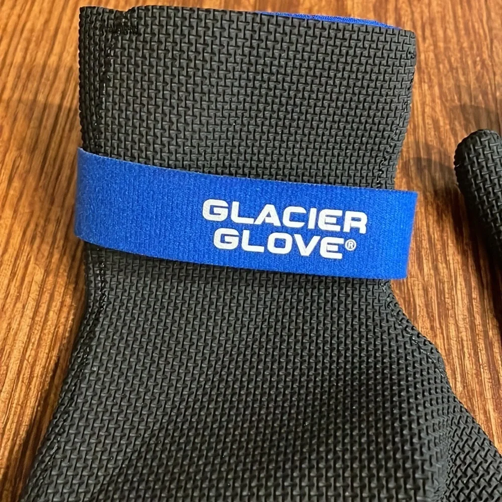 Glacier KENAI gloves women’s waterproof rubber textured black blue size Small